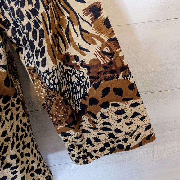 Westbound Animal Print 3/4 Sleeve Boxy Crew Neck Jacket Women's Size Large - Picture 5 of 8